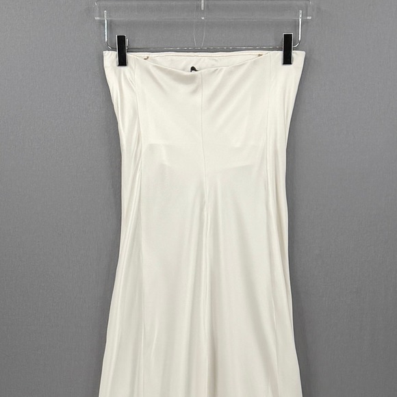 ENZA COSTA Strapless Silk Bias Maxi Dress Women Small Off White Quiet Luxury NEW - Picture 5 of 15